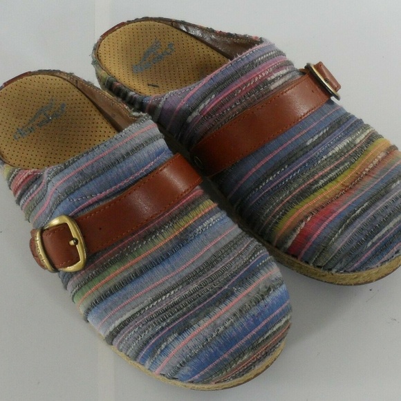 Dansko Woven Striped Jute Mules Strap Nursing Shoe - Picture 2 of 8